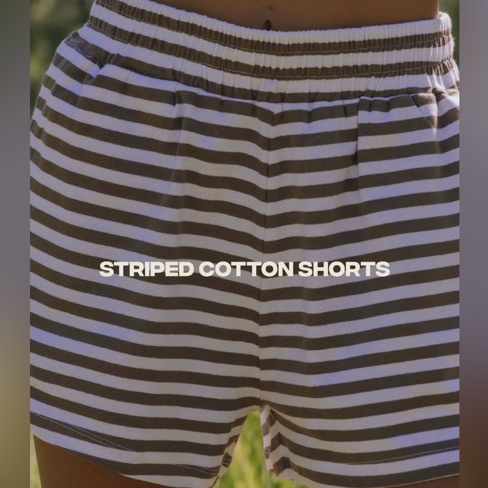 Daily Drills striped cotton shorts